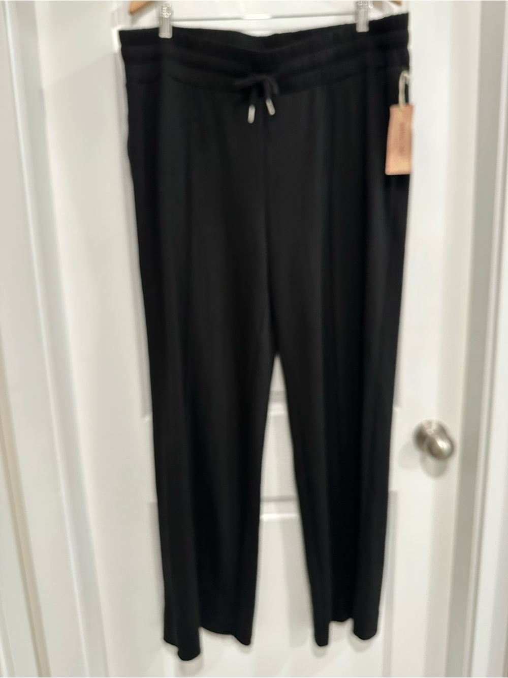 NWT Paisley Sky Maternity Black Pull On Drawstring Wide Leg Pants